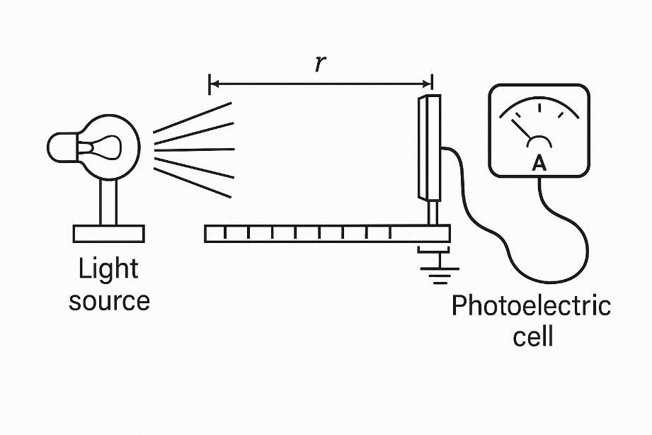 law of radiation using a photoelectric cell
