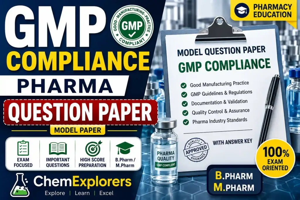 GMP Compliance Pharma Question Paper