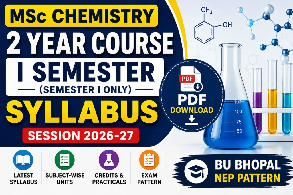 MSc Chemistry 2 Year Course 1st Semester Syllabus